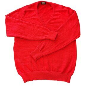 Wool Sweater Sutex Australia Red V-Neck VTG